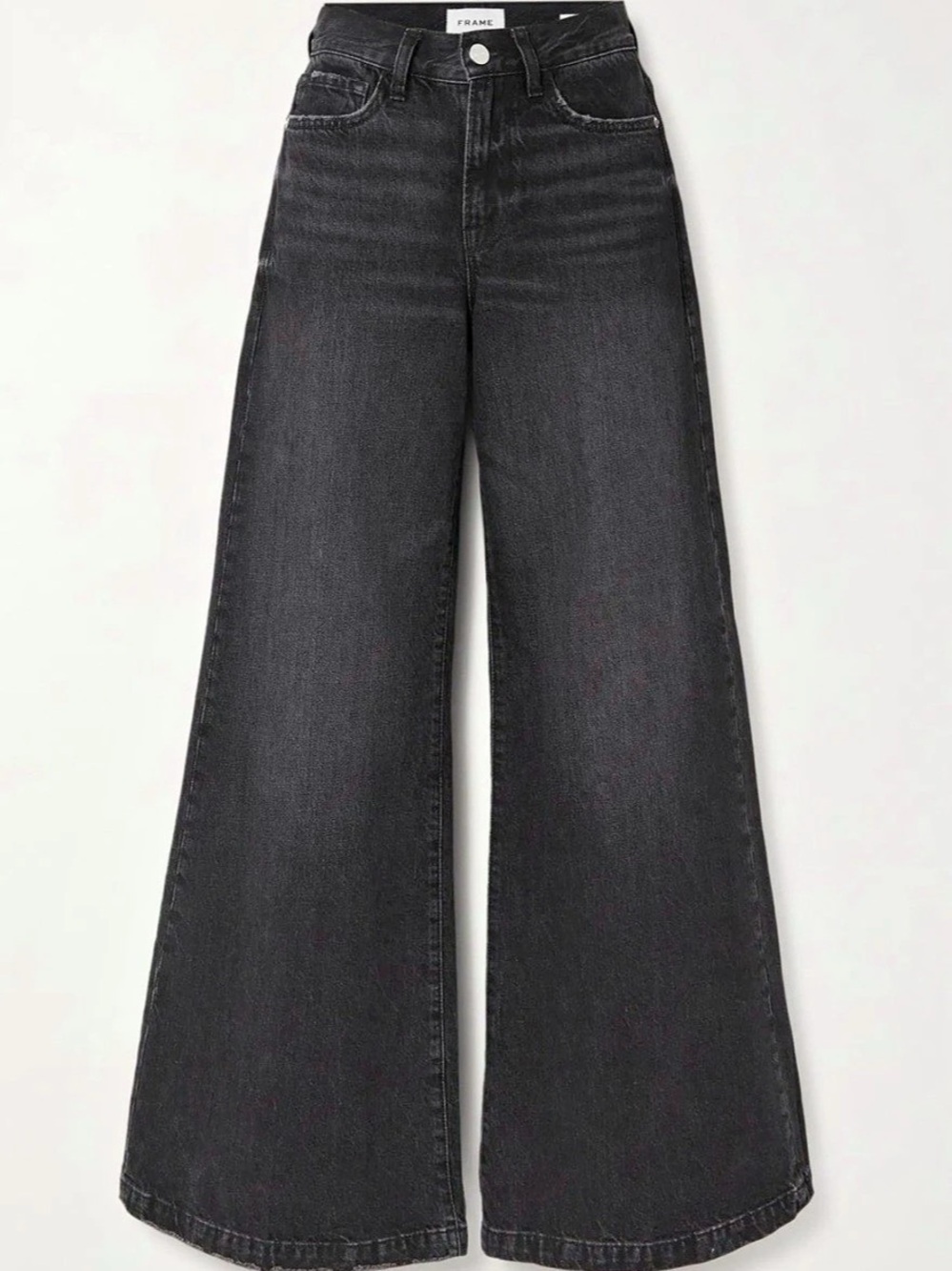 FRAME Easy Wide Flare Jeans Black Waist 28